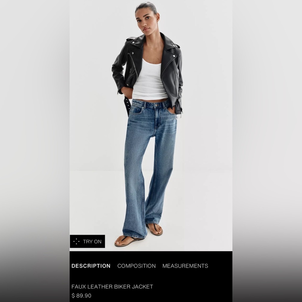 Zara leather biker jacket